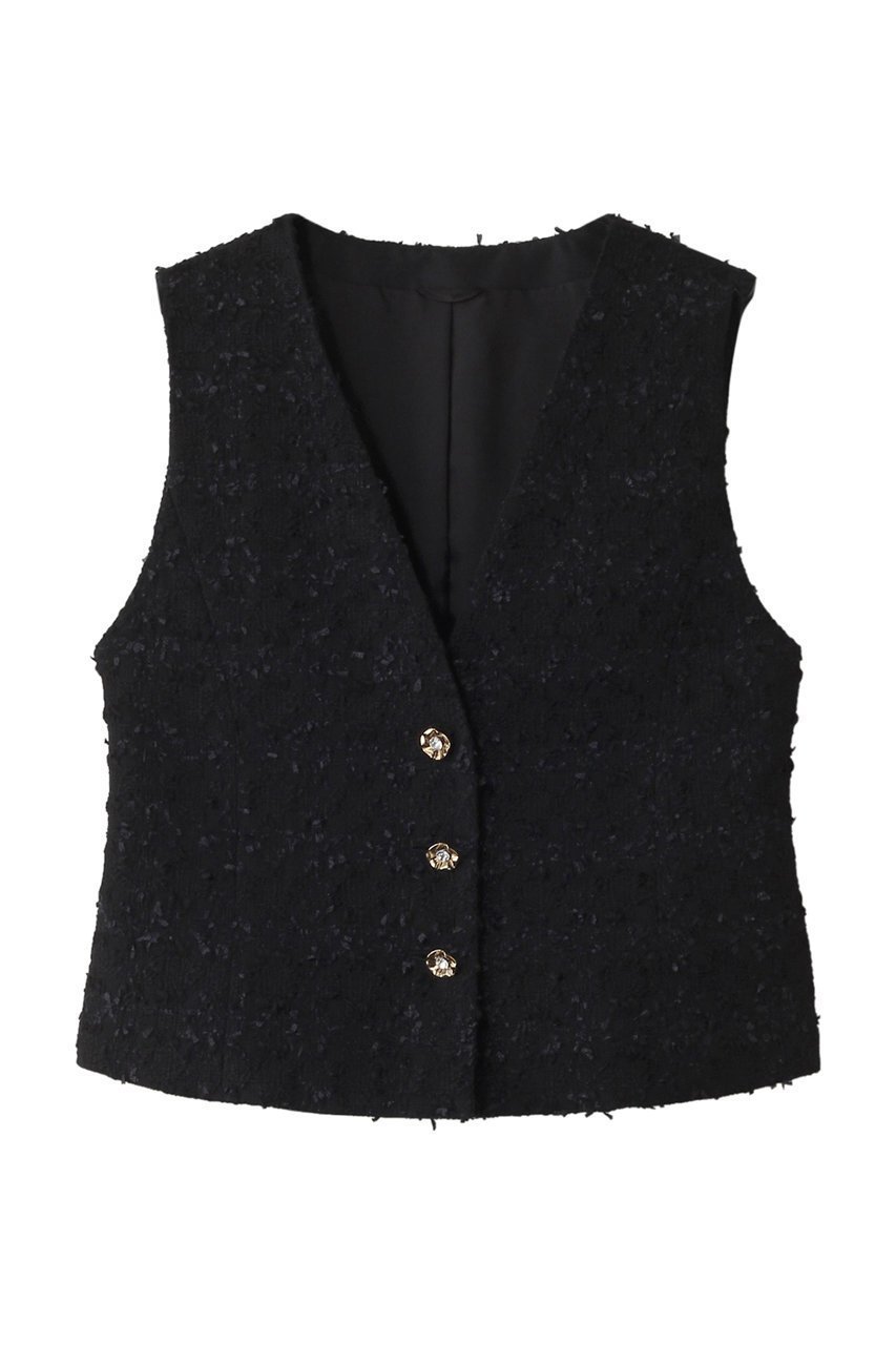 【アナイ/ANAYI】のミックスヤーンツィードショートジレ インテリア・キッズ・メンズ・レディースファッション・服の通販 founy(ファニー) 　ファッション　Fashion　レディースファッション　Fashion for Women　アウター　Coat / Outerwear Collection　レディースジャケット・軽アウター　Jackets　ジャケット　Jacket, Outerwear　ツイード　Twill, Twill Weave　パーティ　Party, Party Style　ベスト　Vest, Waistcoat　ブラック|ID: prp329100004593353 ipo3291000000035846999