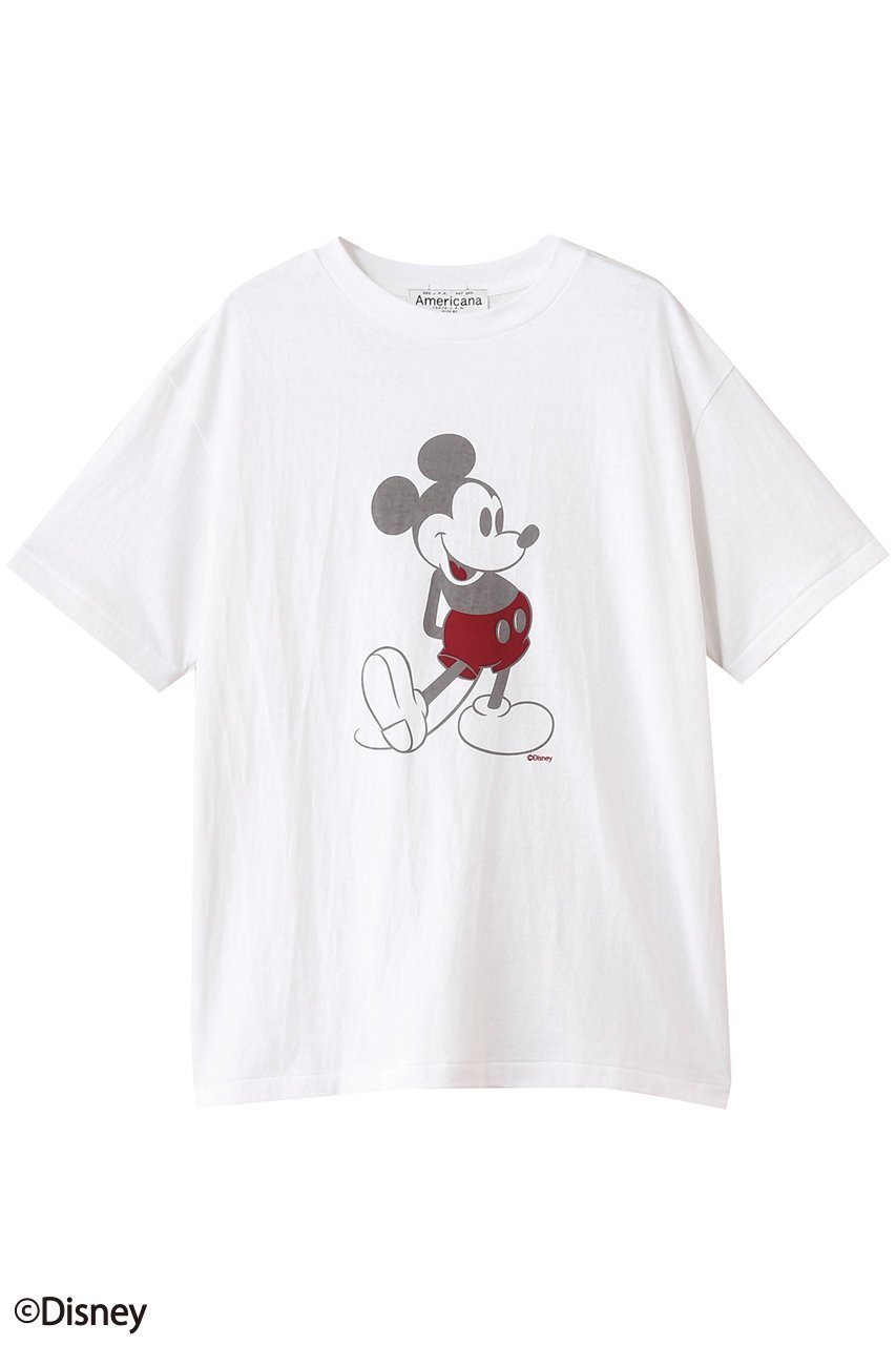 【アメリカーナ/Americana】のMickey / ショートスリーブTシャツ インテリア・キッズ・メンズ・レディースファッション・服の通販 founy(ファニー) 　ファッション　Fashion　レディースファッション　Fashion for Women　トップス・カットソー　Cut & Sew Tops　シャツ・ブラウス・オフィスカジュアル　Elegant Blouses & Button-Ups　ロングTシャツ・Tシャツ　Longline T-Shirts & Tees　カットソー・ベーシックTシャツ　Cut-and-Sewn Tops / Stretch Tees & Basics　ショート　Short, Short Length　スリーブ　Sleeve, Long Sleeve / Short Sleeve　プリント　Print, Printed Pattern　ボトム　Bottoms, Lower Wear　ホワイト|ID: prp329100004593360 ipo3291000000035341718
