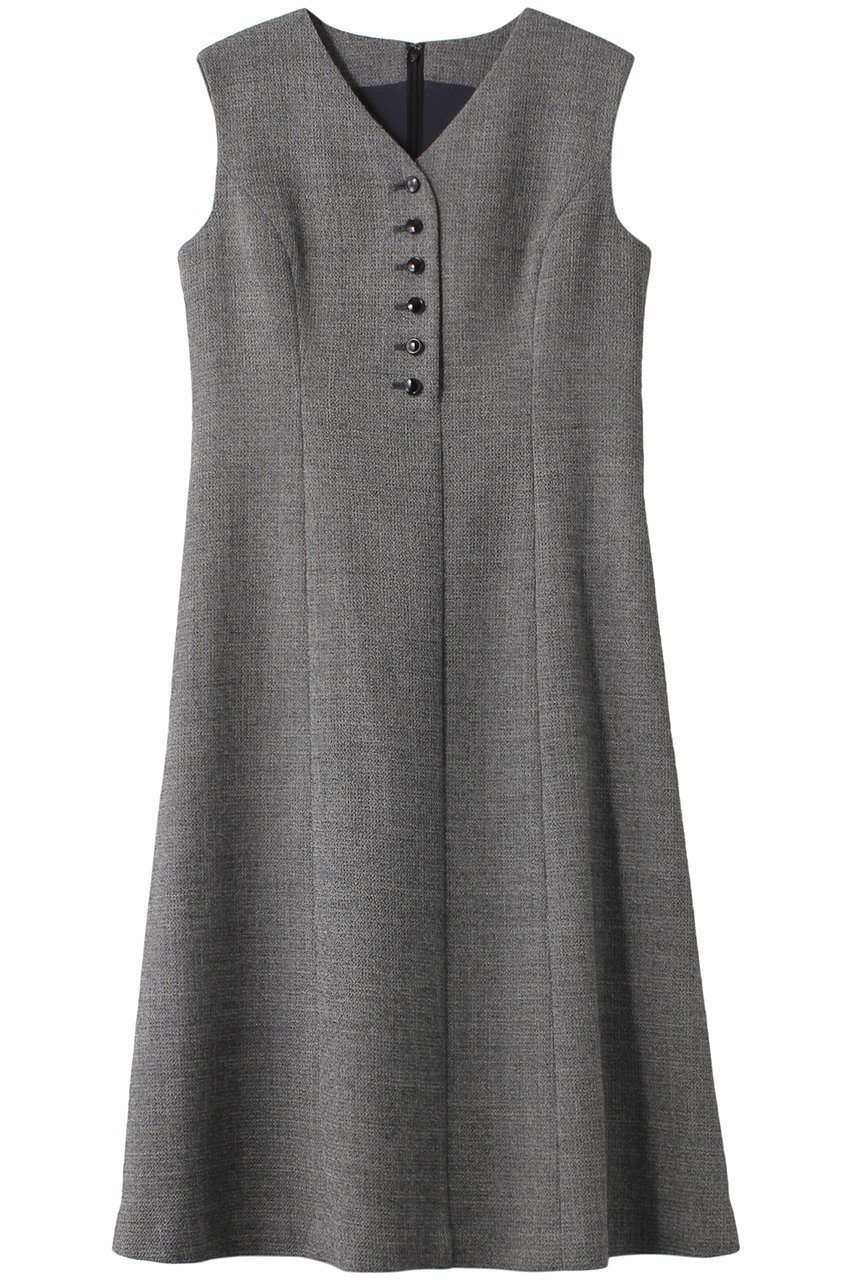【アナイ/ANAYI】のワッフルツィードフレアワンピース インテリア・キッズ・メンズ・レディースファッション・服の通販 founy(ファニー) 　ファッション　Fashion　レディースファッション　Ladies' Fashion Online　ワンピース　Dress　チュニック　Tunic　シェイプ　Shape　チュニック　Tunic　ツイード　Tweed　パーティ　Party　フィット　Fit　フレア　Flare　再入荷　Restock/Back In Stock/Re Arrival　A/W・秋冬　Aw・Autumn/Winter・Fw・Fall-Winter　グレー|ID: prp329100004593362 ipo3291000000032614628