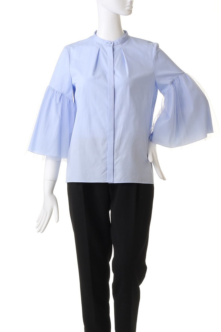 【アナイ/ANAYI】のブロードチュールスリーブブラウス 人気、トレンドファッション・服の通販 founy(ファニー) 　ファッション　Fashion　レディースファッション　Fashion for Women　トップス・カットソー　Cut & Sew Tops　シャツ・ブラウス・オフィスカジュアル　Elegant Blouses & Button-Ups　ショート　Short, Short Length　スリーブ　Sleeve, Long Sleeve / Short Sleeve　チュール　Tulip, Tulip Motif　パーティ　Party, Party Style　フェミニン　Feminine, Girly　フレア　Flare, Flared　ブロード　Broadcloth, Fine Cotton　再入荷　Restock / Back in Stock　other-2|ID: prp329100004593367 ipo3291000000035054973