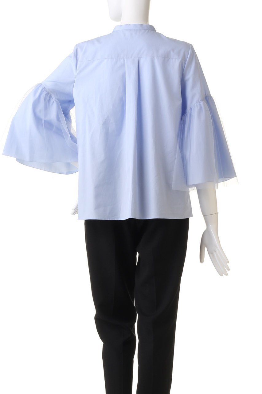 【アナイ/ANAYI】のブロードチュールスリーブブラウス 人気、トレンドファッション・服の通販 founy(ファニー) 　ファッション　Fashion　レディースファッション　Fashion for Women　トップス・カットソー　Cut & Sew Tops　シャツ・ブラウス・オフィスカジュアル　Elegant Blouses & Button-Ups　ショート　Short, Short Length　スリーブ　Sleeve, Long Sleeve / Short Sleeve　チュール　Tulip, Tulip Motif　パーティ　Party, Party Style　フェミニン　Feminine, Girly　フレア　Flare, Flared　ブロード　Broadcloth, Fine Cotton　再入荷　Restock / Back in Stock　other-4|ID: prp329100004593367 ipo3291000000035054975