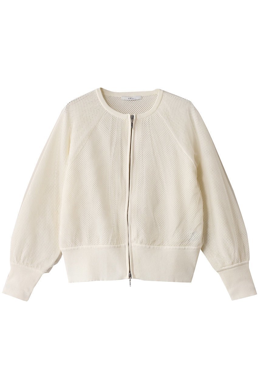 【アナイ/ANAYI】のメッシュレイヤージップブルゾン インテリア・キッズ・メンズ・レディースファッション・服の通販 founy(ファニー) ファッション Fashion レディースファッション Fashion for Women アウター Coat / Outerwear Collection レディースジャケット・軽アウター Jackets ブルゾンジャケット・スポーティアウター Blouson Jackets ギャザー Gathered, Ruffled ジャケット Jacket, Outerwear ストレッチ Stretch, Stretchy Fabric スリーブ Sleeve, Long Sleeve / Short Sleeve チュール Tulip, Tulip Motif フェミニン Feminine, Girly ブルゾン Blouson, Bomber Jacket メッシュ Mesh, Net Fabric 再入荷 Restock / Back in Stock オフホワイト|ID: prp329100004593378 ipo3291000000035051518