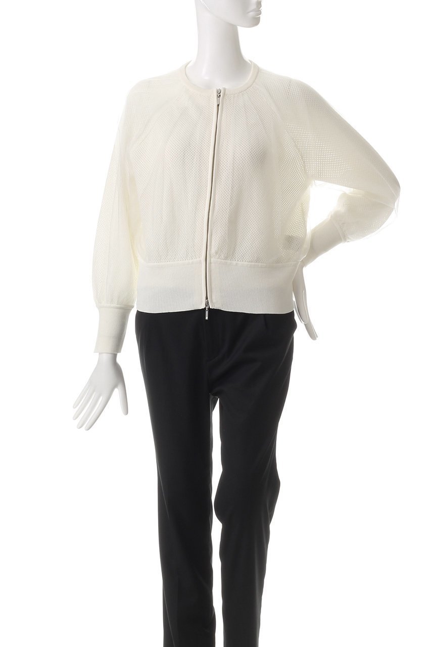 【アナイ/ANAYI】のメッシュレイヤージップブルゾン 人気、トレンドファッション・服の通販 founy(ファニー) 　ファッション　Fashion　レディースファッション　Fashion for Women　アウター　Coat / Outerwear Collection　レディースジャケット・軽アウター　Jackets　ブルゾンジャケット・スポーティアウター　Blouson Jackets　ギャザー　Gathered, Ruffled　ジャケット　Jacket, Outerwear　ストレッチ　Stretch, Stretchy Fabric　スリーブ　Sleeve, Long Sleeve / Short Sleeve　チュール　Tulip, Tulip Motif　フェミニン　Feminine, Girly　ブルゾン　Blouson, Bomber Jacket　メッシュ　Mesh, Net Fabric　other-2|ID: prp329100004593378 ipo3291000000035989610