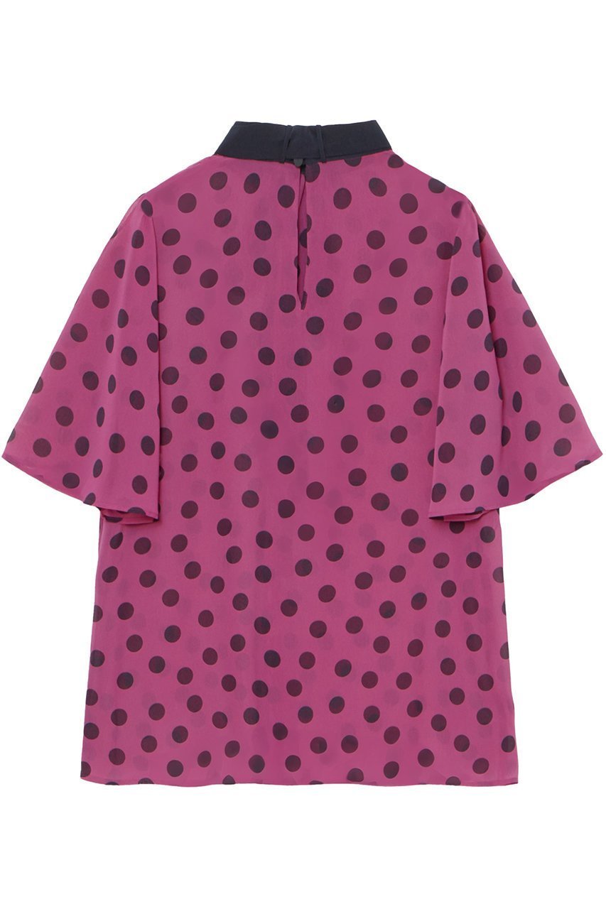 【アナイ/ANAYI】のポルカドットボウタイブラウス 人気、トレンドファッション・服の通販 founy(ファニー) 　ファッション　Fashion　レディースファッション　Ladies' Fashion Online　トップス・カットソー　Tops/Tshirt　シャツ/ブラウス　Shirts/Blouses　おすすめ　Recommend　オータム　Autumn　シフォン　Chiffon　ショート　Short　ジョーゼット　Georgette　スタンド　Stand　スリーブ　Sleeve　ドット　Dot　フレアースリーブ　Flared Sleeves　プリーツ　Pleats　ランダム　Random　リボン　Ribbon　再入荷　Restock/Back In Stock/Re Arrival　無地　Plain Color　other-2|ID: prp329100004593380 ipo3291000000032614752