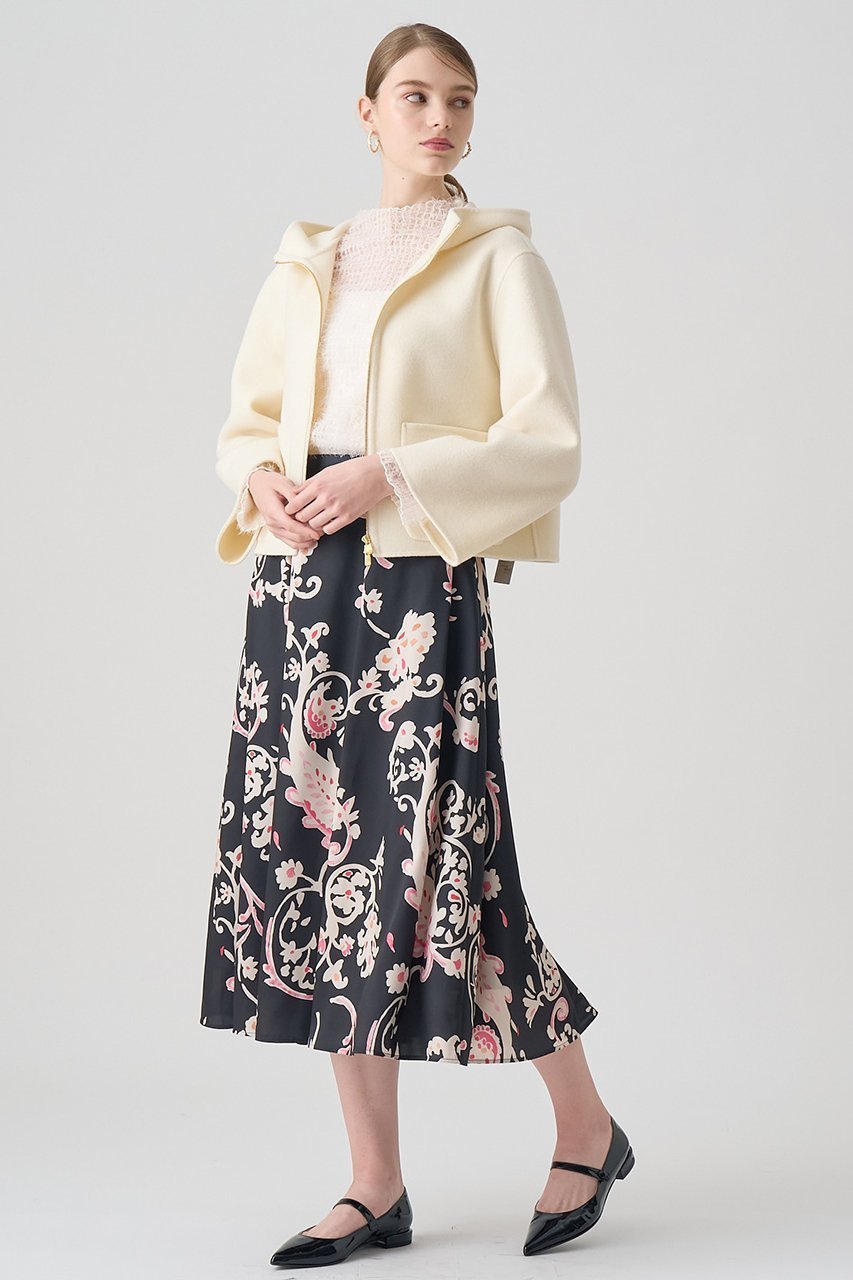 【アナイ/ANAYI】のアラベスクプリントタック スカート 人気、トレンドファッション・服の通販 founy(ファニー) 　ファッション　Fashion　レディースファッション　Ladies' Fashion Online　スカート　Skirt　ロングスカート　Long Skirt　オレンジ　Orange　ツイル　Twill　フレア　Flare　プリント　Print　モダン　Modern　モチーフ　Motif　ロング　Long　エレガント 上品　Elegant　再入荷　Restock/Back In Stock/Re Arrival　秋　Autumn/Fall　other-4|ID: prp329100004593382 ipo3291000000032614767