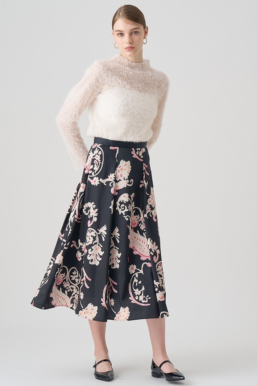 【アナイ/ANAYI】のアラベスクプリントタック スカート 人気、トレンドファッション・服の通販 founy(ファニー) 　ファッション　Fashion　レディースファッション　Ladies' Fashion Online　スカート　Skirt　ロングスカート　Long Skirt　オレンジ　Orange　ツイル　Twill　フレア　Flare　プリント　Print　モダン　Modern　モチーフ　Motif　ロング　Long　エレガント 上品　Elegant　再入荷　Restock/Back In Stock/Re Arrival　秋　Autumn/Fall　other-5|ID: prp329100004593382 ipo3291000000032614768