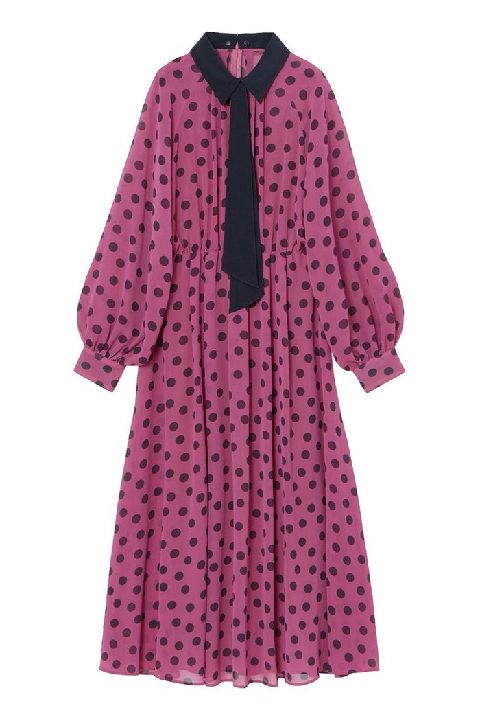 【アナイ/ANAYI】のポルカドット2WAYカラー ワンピース インテリア・キッズ・メンズ・レディースファッション・服の通販 founy(ファニー) https://founy.com/ ファッション Fashion レディースファッション Ladies' Fashion Online ワンピース Dress チュニック Tunic オータム Autumn シフォン Chiffon ジョーゼット Georgette スリーブ Sleeve チュニック Tunic ドット Dot ランダム Random ロング Long 再入荷 Restock/Back In Stock/Re Arrival |ID: prp329100004593386 ipo3291000000032614793