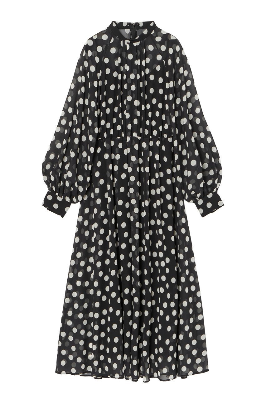 【アナイ/ANAYI】のポルカドット2WAYカラー ワンピース 人気、トレンドファッション・服の通販 founy(ファニー) 　ファッション　Fashion　レディースファッション　Fashion for Women　ワンピース　Dresses　チュニック　Tunic Tops & Dresses　オータム　Autumn Fashion　シフォン　Chiffon, Lightweight Fabric　ジョーゼット　Georgette, Semi-Sheer Fabric　スリーブ　Sleeve, Long Sleeve / Short Sleeve　チュニック　Tunic, Long Top　ドット　Polka Dot, Dot Pattern　ランダム　Random, Irregular　ロング　Long, Long-Length　other-3|ID: prp329100004593386 ipo3291000000032614797