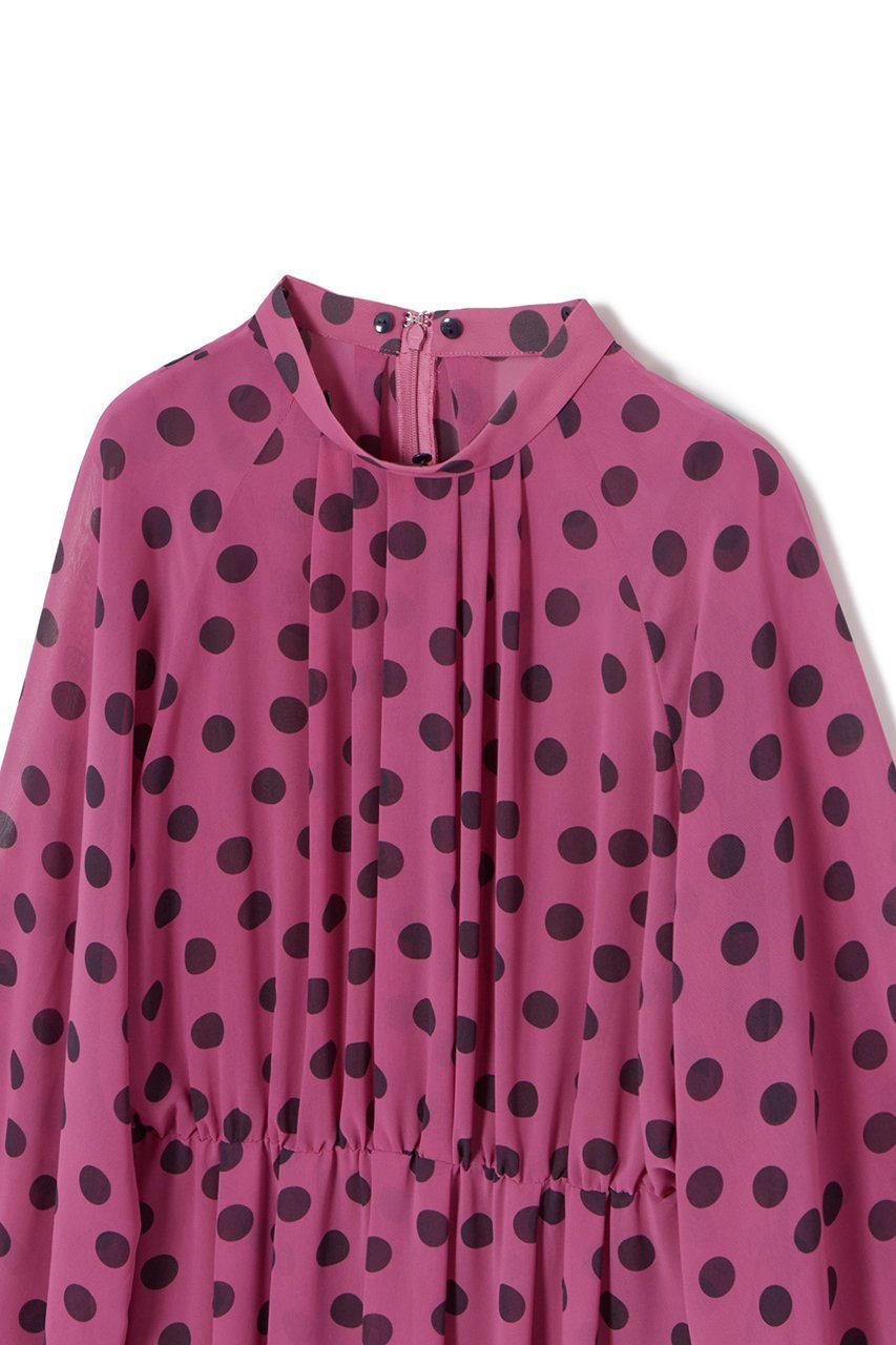 【アナイ/ANAYI】のポルカドット2WAYカラー ワンピース 人気、トレンドファッション・服の通販 founy(ファニー) 　ファッション　Fashion　レディースファッション　Fashion for Women　ワンピース　Dresses　チュニック　Tunic Tops & Dresses　オータム　Autumn Fashion　シフォン　Chiffon, Lightweight Fabric　ジョーゼット　Georgette, Semi-Sheer Fabric　スリーブ　Sleeve, Long Sleeve / Short Sleeve　チュニック　Tunic, Long Top　ドット　Polka Dot, Dot Pattern　ランダム　Random, Irregular　ロング　Long, Long-Length　再入荷　Restock / Back in Stock　other-5|ID: prp329100004593386 ipo3291000000035055311