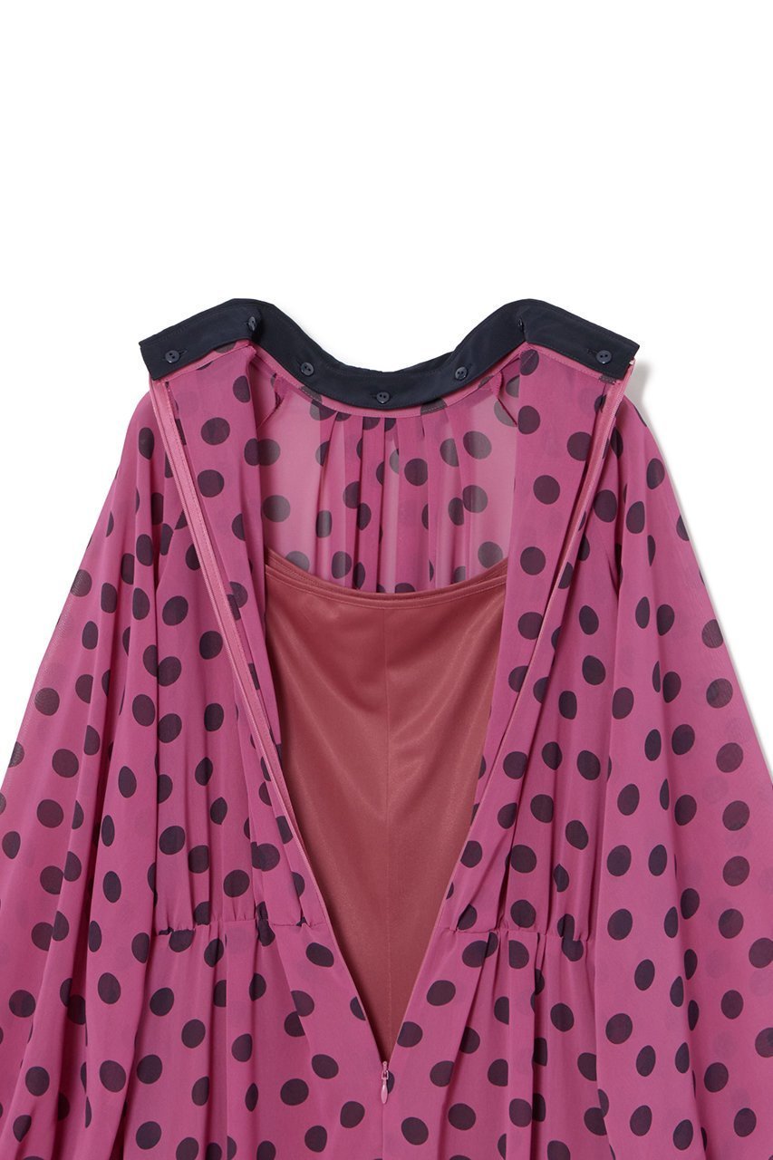 【アナイ/ANAYI】のポルカドット2WAYカラー ワンピース 人気、トレンドファッション・服の通販 founy(ファニー) 　ファッション　Fashion　レディースファッション　Fashion for Women　ワンピース　Dresses　チュニック　Tunic Tops & Dresses　オータム　Autumn Fashion　シフォン　Chiffon, Lightweight Fabric　ジョーゼット　Georgette, Semi-Sheer Fabric　スリーブ　Sleeve, Long Sleeve / Short Sleeve　チュニック　Tunic, Long Top　ドット　Polka Dot, Dot Pattern　ランダム　Random, Irregular　ロング　Long, Long-Length　再入荷　Restock / Back in Stock　other-8|ID: prp329100004593386 ipo3291000000035055314