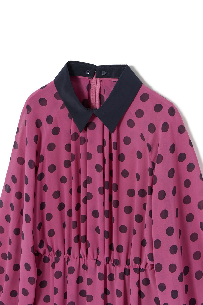 【アナイ/ANAYI】のポルカドット2WAYカラー ワンピース 人気、トレンドファッション・服の通販 founy(ファニー) 　ファッション　Fashion　レディースファッション　Fashion for Women　ワンピース　Dresses　チュニック　Tunic Tops & Dresses　オータム　Autumn Fashion　シフォン　Chiffon, Lightweight Fabric　ジョーゼット　Georgette, Semi-Sheer Fabric　スリーブ　Sleeve, Long Sleeve / Short Sleeve　チュニック　Tunic, Long Top　ドット　Polka Dot, Dot Pattern　ランダム　Random, Irregular　ロング　Long, Long-Length　other-4|ID: prp329100004593386 ipo3291000000035847779