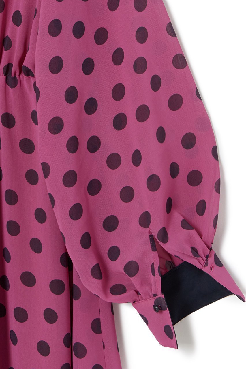 【アナイ/ANAYI】のポルカドット2WAYカラー ワンピース 人気、トレンドファッション・服の通販 founy(ファニー) 　ファッション　Fashion　レディースファッション　Fashion for Women　ワンピース　Dresses　チュニック　Tunic Tops & Dresses　オータム　Autumn Fashion　シフォン　Chiffon, Lightweight Fabric　ジョーゼット　Georgette, Semi-Sheer Fabric　スリーブ　Sleeve, Long Sleeve / Short Sleeve　チュニック　Tunic, Long Top　ドット　Polka Dot, Dot Pattern　ランダム　Random, Irregular　ロング　Long, Long-Length　other-6|ID: prp329100004593386 ipo3291000000035847783