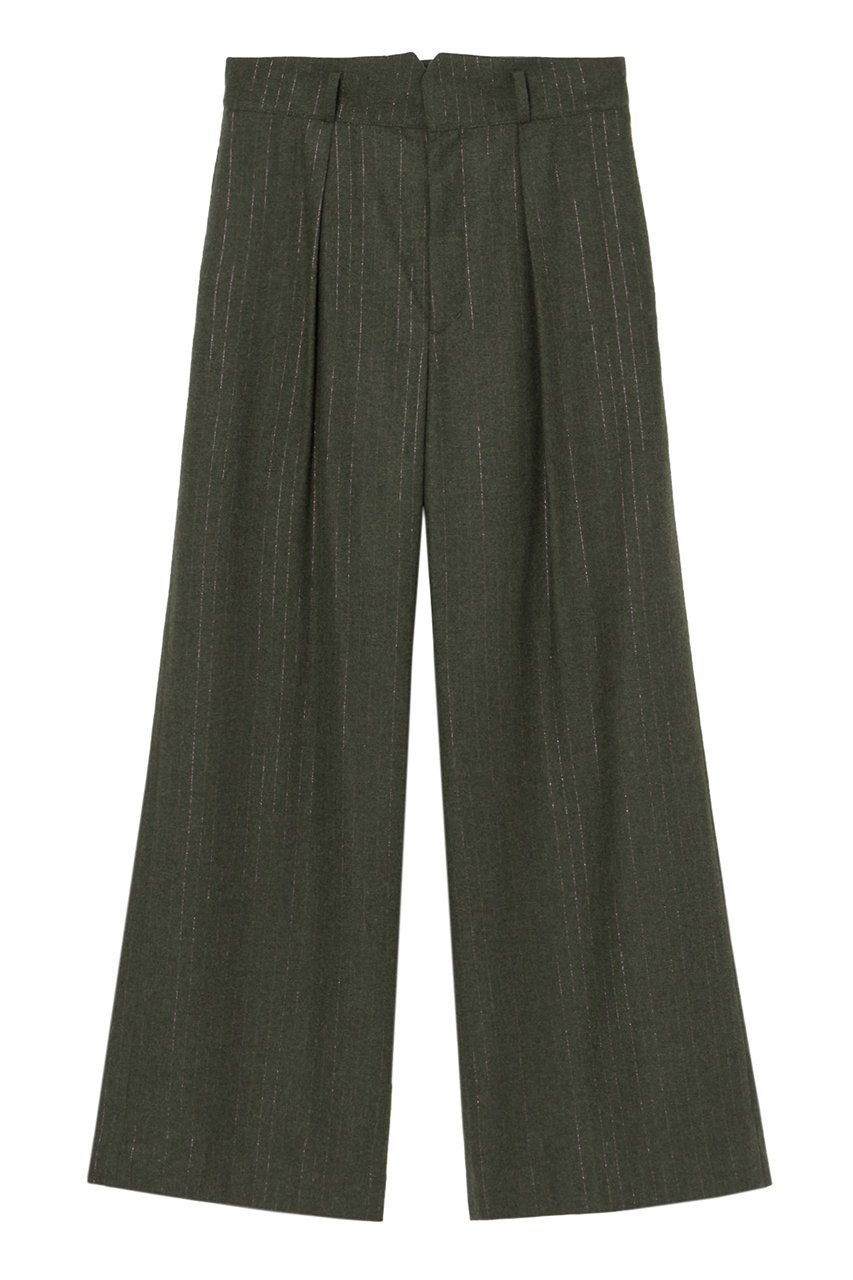 【アナイ/ANAYI】のラメストライプパンツ インテリア・キッズ・メンズ・レディースファッション・服の通販 founy(ファニー) 　ファッション　Fashion　レディースファッション　Ladies' Fashion Online　パンツ　Pants　おすすめ　Recommend　ウォーム　Worm　ストライプ　Stripe　フェミニン　Feminine　フロント　Front　マニッシュ　Mannish　ミックス　Mix　ワイド　Wide　再入荷　Restock/Back In Stock/Re Arrival　カーキ|ID: prp329100004593387 ipo3291000000032614804
