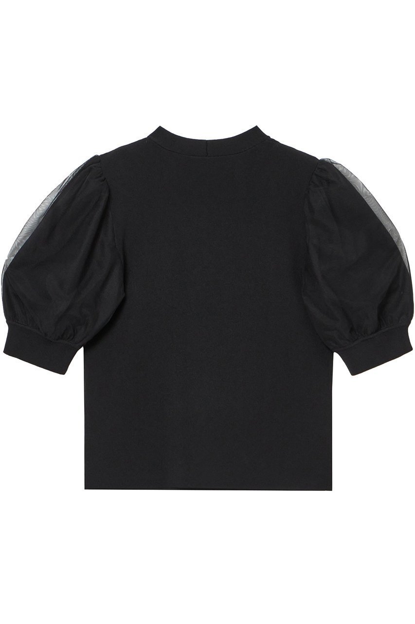 【アナイ/ANAYI】のチュールスリーブ プルオーバー 人気、トレンドファッション・服の通販 founy(ファニー) 　ファッション　Fashion　レディースファッション　Ladies' Fashion Online　トップス・カットソー　Tops/Tshirt　ニット　Knit Tops　プルオーバー　Pullover　なめらか　Smooth　コンパクト　Compact　チュール　Tulle　リラックス　Relax　エレガント 上品　Elegant　再入荷　Restock/Back In Stock/Re Arrival　半袖　Short Sleeve　other-2|ID: prp329100004593388 ipo3291000000032614815