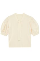 【アナイ/ANAYI】のチュールスリーブ プルオーバー 人気、トレンドファッション・服の通販 founy(ファニー) ファッション Fashion レディースファッション Fashion for Women トップス・カットソー Cut & Sew Tops ニット Knit Tops & Sweaters カジュアルプルオーバー・ニットトップス Pullovers & Knit Tops / Casual Pullovers なめらか Smooth, Silky Texture コンパクト Compact, Small Size チュール Tulip, Tulip Motif リラックス Relax, Relaxed Fit エレガント 上品 Elegant 再入荷 Restock / Back in Stock 半袖 Short Sleeve, Half Sleeve thumbnail ライトベージュ|ID: prp329100004593388 ipo3291000000035055323