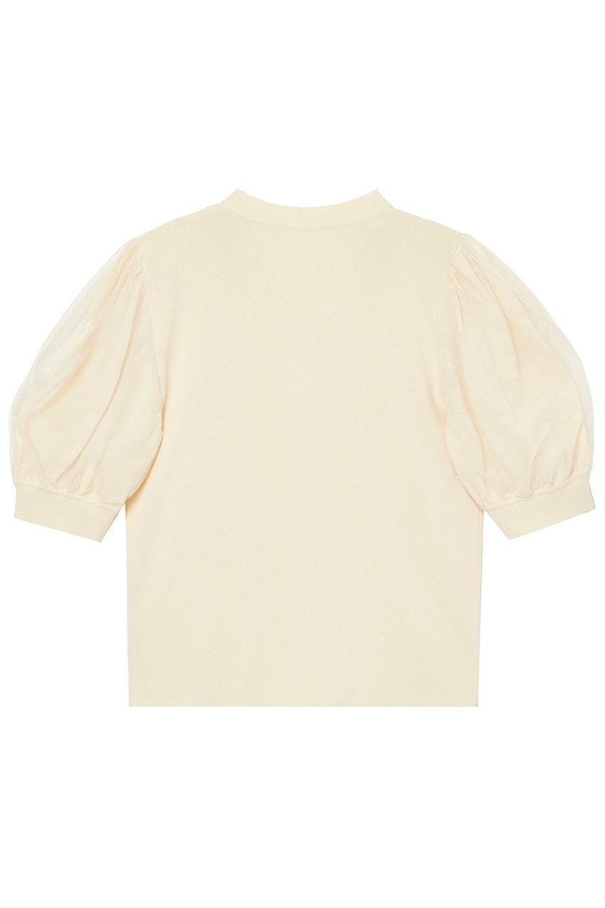 【アナイ/ANAYI】のチュールスリーブ プルオーバー 人気、トレンドファッション・服の通販 founy(ファニー) 　ファッション　Fashion　レディースファッション　Fashion for Women　トップス・カットソー　Cut & Sew Tops　ニット　Knit Tops & Sweaters　カジュアルプルオーバー・ニットトップス　Pullovers & Knit Tops / Casual Pullovers　なめらか　Smooth, Silky Texture　コンパクト　Compact, Small Size　チュール　Tulip, Tulip Motif　リラックス　Relax, Relaxed Fit　エレガント 上品　Elegant　再入荷　Restock / Back in Stock　半袖　Short Sleeve, Half Sleeve　other-2|ID: prp329100004593388 ipo3291000000035055324