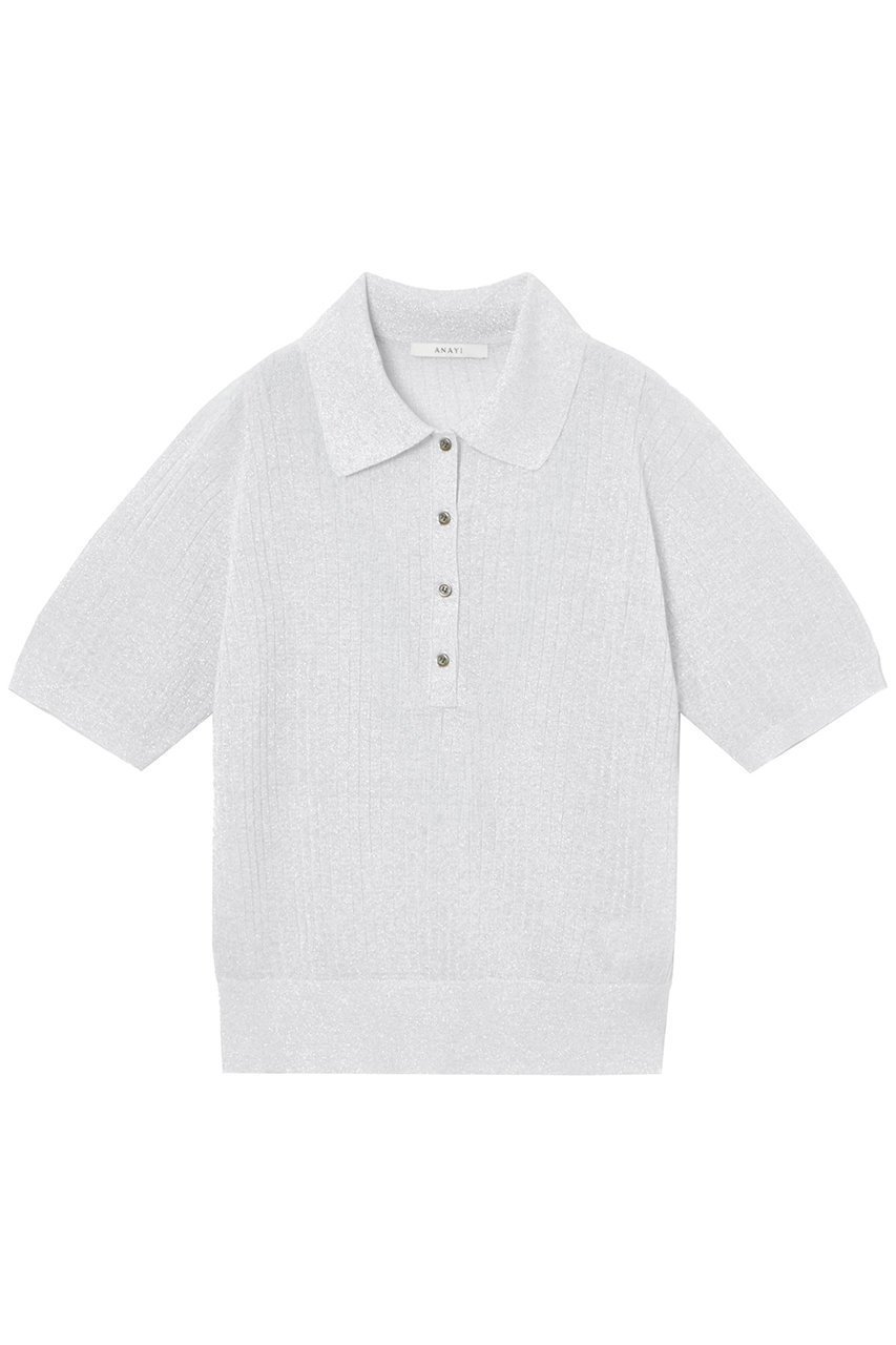 【アナイ/ANAYI】のLUREXポロプルオーバー インテリア・キッズ・メンズ・レディースファッション・服の通販 founy(ファニー) 　ファッション　Fashion　レディースファッション　Ladies' Fashion Online　トップス・カットソー　Tops/Tshirt　ニット　Knit Tops　プルオーバー　Pullover　イタリア　Italy　バランス　Balance　ワイド　Wide　ワイドリブ　Wide Rib　再入荷　Restock/Back In Stock/Re Arrival　夏　Summer　秋　Autumn/Fall　シルバー|ID: prp329100004593392 ipo3291000000032614832