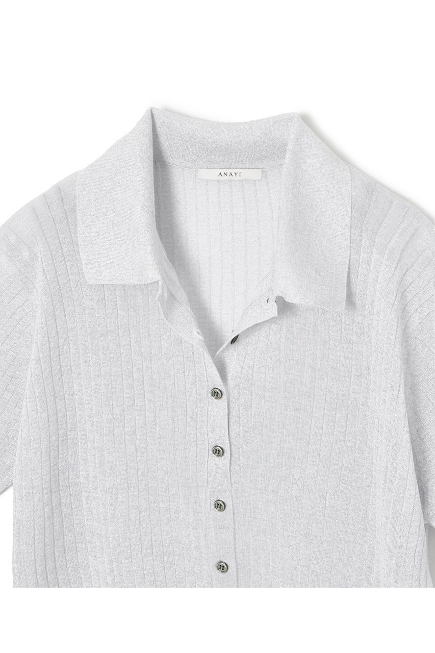 【アナイ/ANAYI】のLUREXポロプルオーバー 人気、トレンドファッション・服の通販 founy(ファニー) 　ファッション　Fashion　レディースファッション　Ladies' Fashion Online　トップス・カットソー　Tops/Tshirt　ニット　Knit Tops　プルオーバー　Pullover　イタリア　Italy　バランス　Balance　ワイド　Wide　ワイドリブ　Wide Rib　再入荷　Restock/Back In Stock/Re Arrival　夏　Summer　秋　Autumn/Fall　other-3|ID: prp329100004593392 ipo3291000000032614834