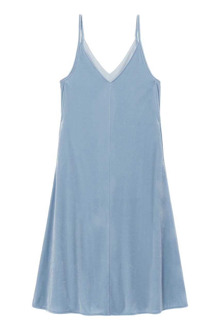 【アナイ/ANAYI】のトリアセベロアキャミソール ワンピース インテリア・キッズ・メンズ・レディースファッション・服の通販 founy(ファニー) 　ファッション　Fashion　レディースファッション　Fashion for Women　ワンピース　Dresses　チュニック　Tunic Tops & Dresses　おすすめ　Recommended / Our Picks　インナー　Innerwear　キャミソール　Camisole, Spaghetti Strap Top　シンプル　Simple, Minimal　スリット　Slit, Slit Detail　チュニック　Tunic, Long Top　フロント　Front, Front Design　ベロア　Velour, Soft Velvet　ポケット　Pocket, Pocket Detail　リラックス　Relax, Relaxed Fit　ロング　Long, Long-Length　再入荷　Restock / Back in Stock　A/W・秋冬　Autumn/Winter　ブルー|ID: prp329100004593396 ipo3291000000035053197