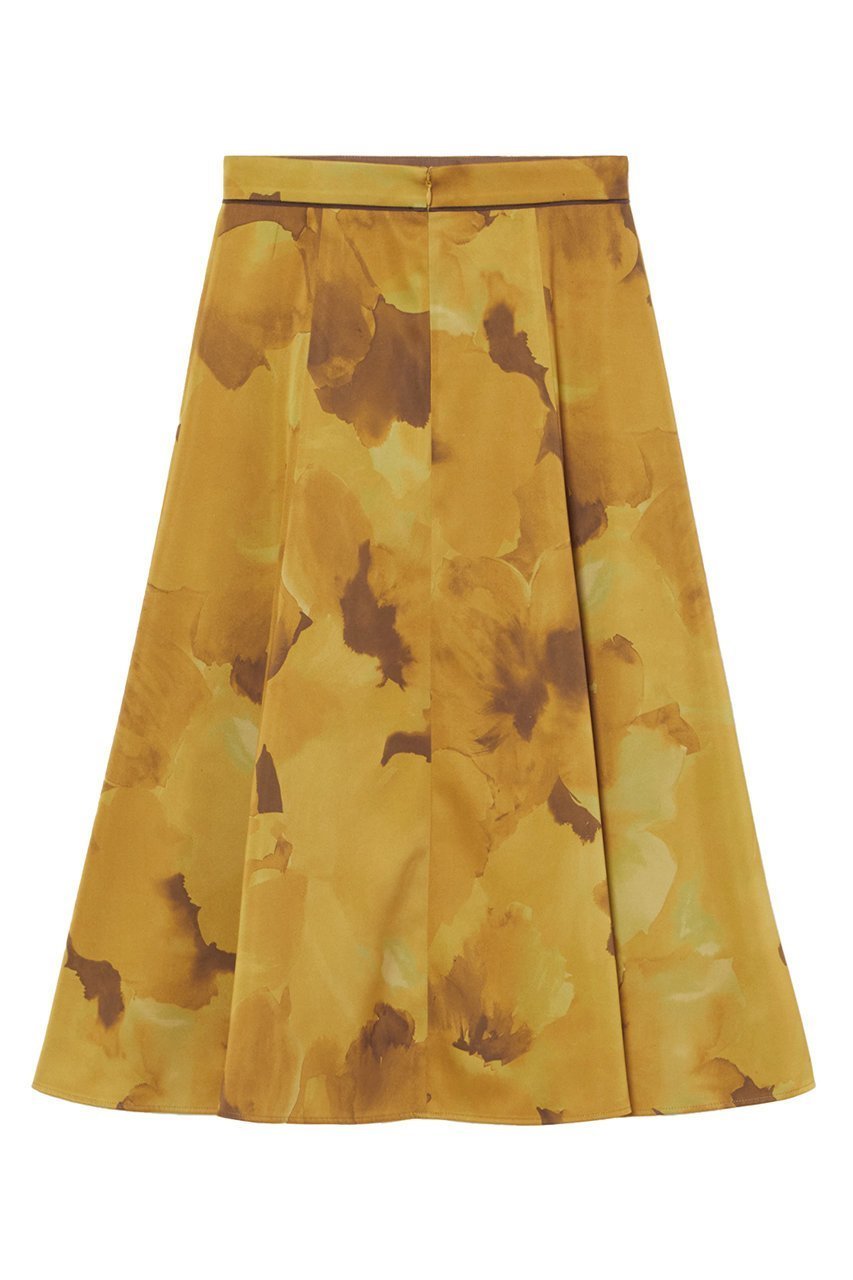 【アナイ/ANAYI】のグラデーションプリントナローフレア スカート 人気、トレンドファッション・服の通販 founy(ファニー) 　ファッション　Fashion　レディースファッション　Fashion for Women　スカート　Skirts　Aライン・フレアスカート　A-Line & Flared Skirts　おすすめ　Recommended / Our Picks　イエロー　Yellow　エレガント 上品　Elegant　グラデーション　Gradient, Ombre　サテン　Satin, Glossy Fabric　フラワー　Flower, Floral　フレア　Flare, Flared　ミドル　Middle Length, Mid Height　再入荷　Restock / Back in Stock　other-2|ID: prp329100004593399 ipo3291000000035053205