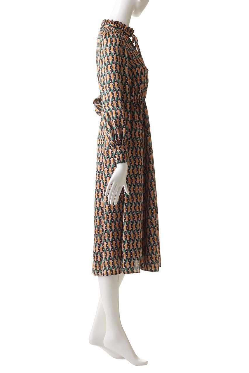 【アナイ/ANAYI】のカラーグラフィックフリルワンピース 人気、トレンドファッション・服の通販 founy(ファニー) 　ファッション　Fashion　レディースファッション　Ladies' Fashion Online　ワンピース　Dress　チュニック　Tunic　グラフィック　Graphic　スリーブ　Sleeve　チュニック　Tunic　フェミニン　Feminine　フリル　Frills　フレア　Flare　リボン　Ribbon　ロング　Long　エレガント 上品　Elegant　再入荷　Restock/Back In Stock/Re Arrival　other-3|ID: prp329100004593409 ipo3291000000032614962