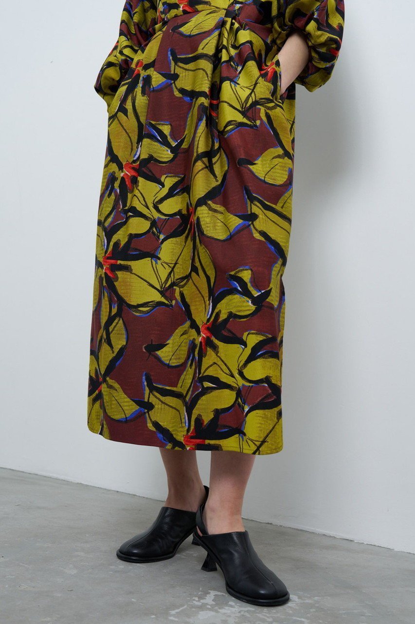 【ランバン オン ブルー/LANVIN en Bleu】のBlueAmberプリントワンピース 人気、トレンドファッション・服の通販 founy(ファニー) 　ファッション　Fashion　レディースファッション　Ladies' Fashion Online　ワンピース　Dress　チュニック　Tunic　おすすめ　Recommend　スリット　Slit　スリーブ　Sleeve　チュニック　Tunic　バルーン　Balloon　フラワー　Flower　プリント　Print　ロング　Long　再入荷　Restock/Back In Stock/Re Arrival　冬　Winter　長袖　Long Sleeve　other-6|ID: prp329100004593413 ipo3291000000032615025