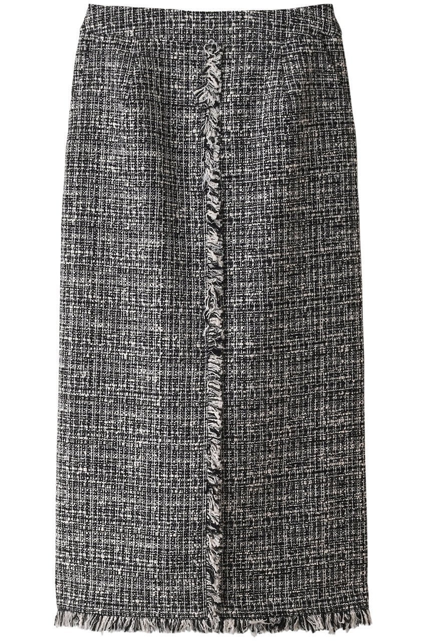 【ランバン オン ブルー/LANVIN en Bleu】のミックスツイードスカート インテリア・キッズ・メンズ・レディースファッション・服の通販 founy(ファニー) 　ファッション　Fashion　レディースファッション　Ladies' Fashion Online　スカート　Skirt　ロングスカート　Long Skirt　クラシカル　Classical　セットアップ　Set Up　ツイード　Tweed　フリンジ　Fringe　ベスト　Vest　ロング　Long　再入荷　Restock/Back In Stock/Re Arrival　春　Spring　ブラック|ID: prp329100004593417 ipo3291000000032615059