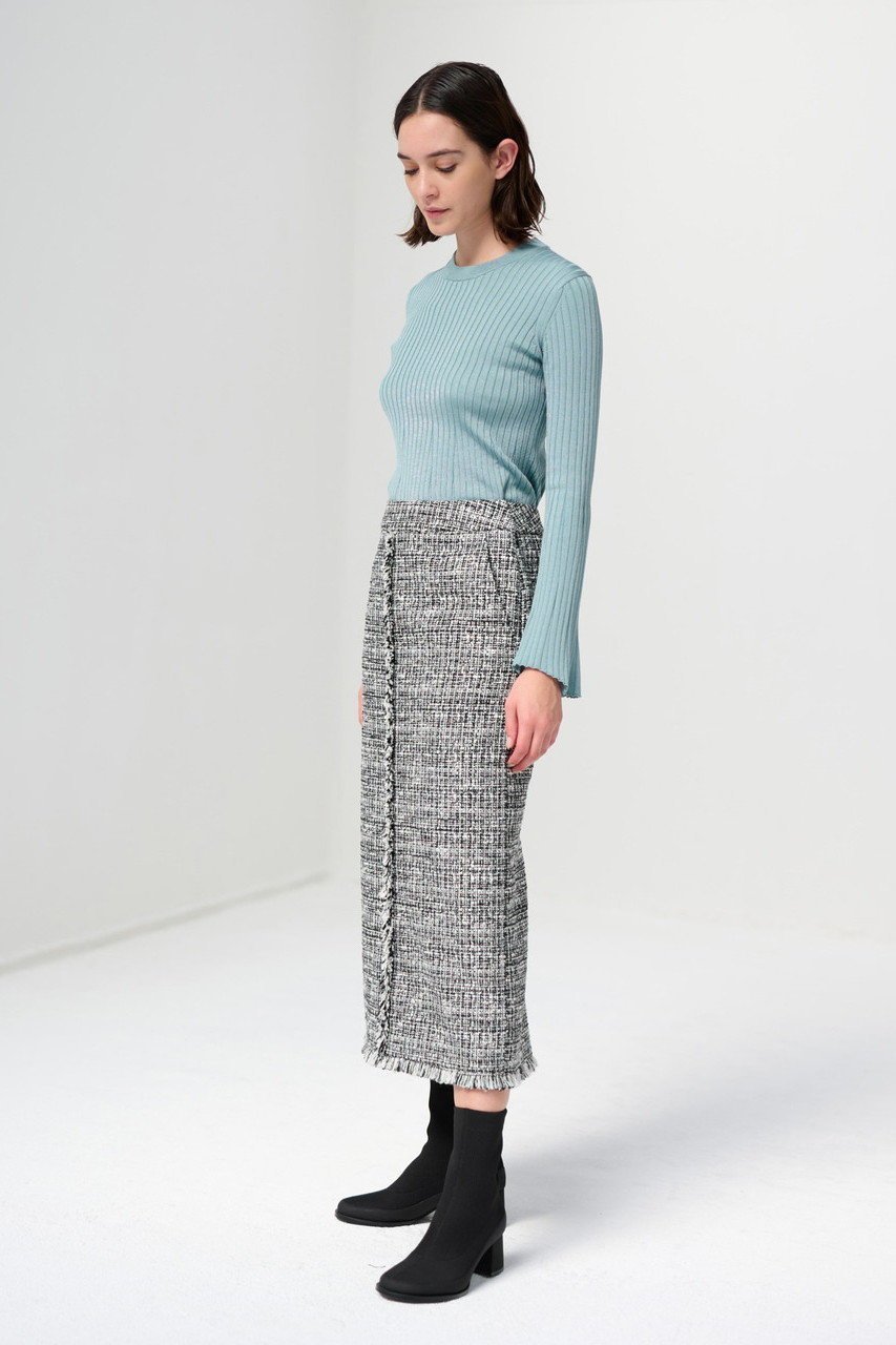 【ランバン オン ブルー/LANVIN en Bleu】のミックスツイードスカート 人気、トレンドファッション・服の通販 founy(ファニー) 　ファッション　Fashion　レディースファッション　Ladies' Fashion Online　スカート　Skirt　ロングスカート　Long Skirt　クラシカル　Classical　セットアップ　Set Up　ツイード　Tweed　フリンジ　Fringe　ベスト　Vest　ロング　Long　再入荷　Restock/Back In Stock/Re Arrival　春　Spring　other-6|ID: prp329100004593417 ipo3291000000032615064