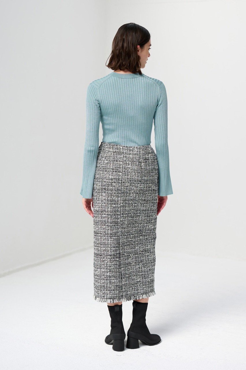 【ランバン オン ブルー/LANVIN en Bleu】のミックスツイードスカート 人気、トレンドファッション・服の通販 founy(ファニー) 　ファッション　Fashion　レディースファッション　Ladies' Fashion Online　スカート　Skirt　ロングスカート　Long Skirt　クラシカル　Classical　セットアップ　Set Up　ツイード　Tweed　フリンジ　Fringe　ベスト　Vest　ロング　Long　再入荷　Restock/Back In Stock/Re Arrival　春　Spring　other-7|ID: prp329100004593417 ipo3291000000032615065