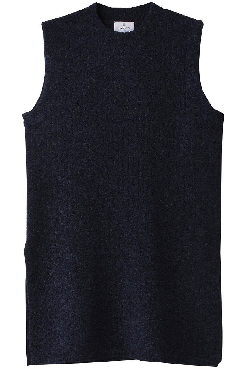 【ランバン オン ブルー/LANVIN en Bleu】のループヤーンノースリーブニット インテリア・キッズ・メンズ・レディースファッション・服の通販 founy(ファニー) 　ファッション　Fashion　レディースファッション　Ladies' Fashion Online　トップス・カットソー　Tops/Tshirt　ニット　Knit Tops　キャミソール / ノースリーブ　No Sleeves　プルオーバー　Pullover　おすすめ　Recommend　スリット　Slit　セットアップ　Set Up　タオル　Towel　トレンド　Trend　ノースリーブ　No Sleeve　再入荷　Restock/Back In Stock/Re Arrival　ネイビー|ID: prp329100004593420 ipo3291000000032615092