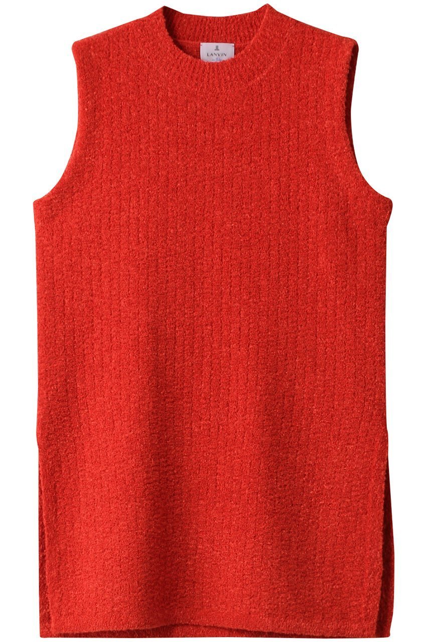 【ランバン オン ブルー/LANVIN en Bleu】のループヤーンノースリーブニット インテリア・キッズ・メンズ・レディースファッション・服の通販 founy(ファニー) 　ファッション　Fashion　レディースファッション　Ladies' Fashion Online　トップス・カットソー　Tops/Tshirt　ニット　Knit Tops　キャミソール / ノースリーブ　No Sleeves　プルオーバー　Pullover　おすすめ　Recommend　スリット　Slit　セットアップ　Set Up　タオル　Towel　トレンド　Trend　ノースリーブ　No Sleeve　再入荷　Restock/Back In Stock/Re Arrival　レッド|ID: prp329100004593420 ipo3291000000032615093