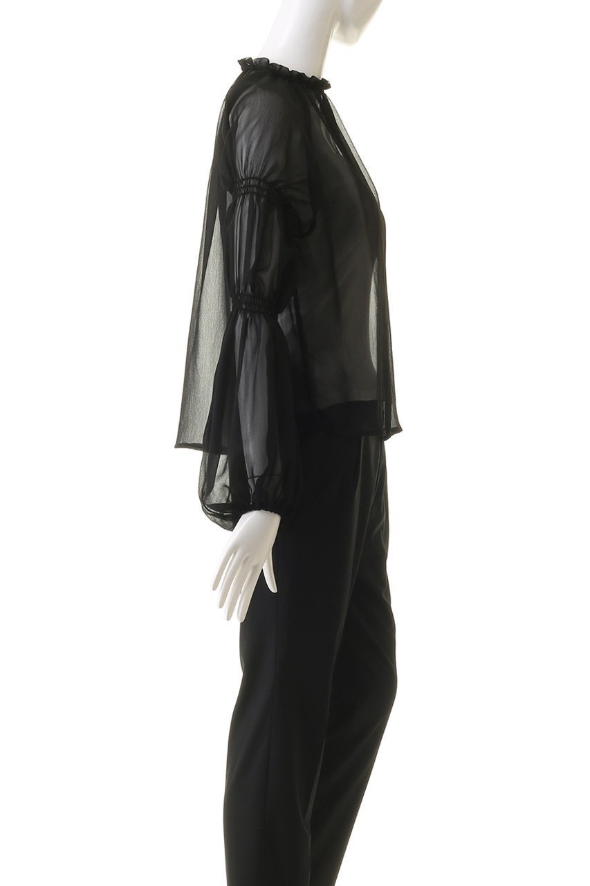 【エリオポール/heliopole】のキャンディースリーブブラウス 人気、トレンドファッション・服の通販 founy(ファニー) 　ファッション　Fashion　レディースファッション　Ladies' Fashion Online　トップス・カットソー　Tops/Tshirt　シャツ/ブラウス　Shirts/Blouses　シャーリング　Shirring　スリーブ　Sleeve　デニム　Denim　ドレープ　Drape　ファブリック　Fabric　フリル　Frills　ロング　Long　エレガント 上品　Elegant　other-3|ID: prp329100004593431 ipo3291000000032615349