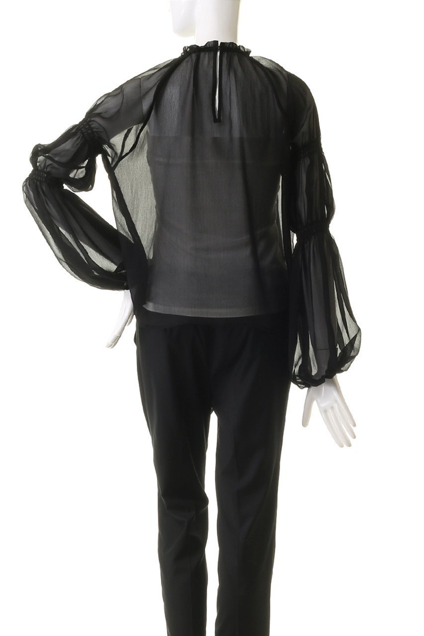 【エリオポール/heliopole】のキャンディースリーブブラウス 人気、トレンドファッション・服の通販 founy(ファニー) 　ファッション　Fashion　レディースファッション　Ladies' Fashion Online　トップス・カットソー　Tops/Tshirt　シャツ/ブラウス　Shirts/Blouses　シャーリング　Shirring　スリーブ　Sleeve　デニム　Denim　ドレープ　Drape　ファブリック　Fabric　フリル　Frills　ロング　Long　エレガント 上品　Elegant　other-4|ID: prp329100004593431 ipo3291000000032615350