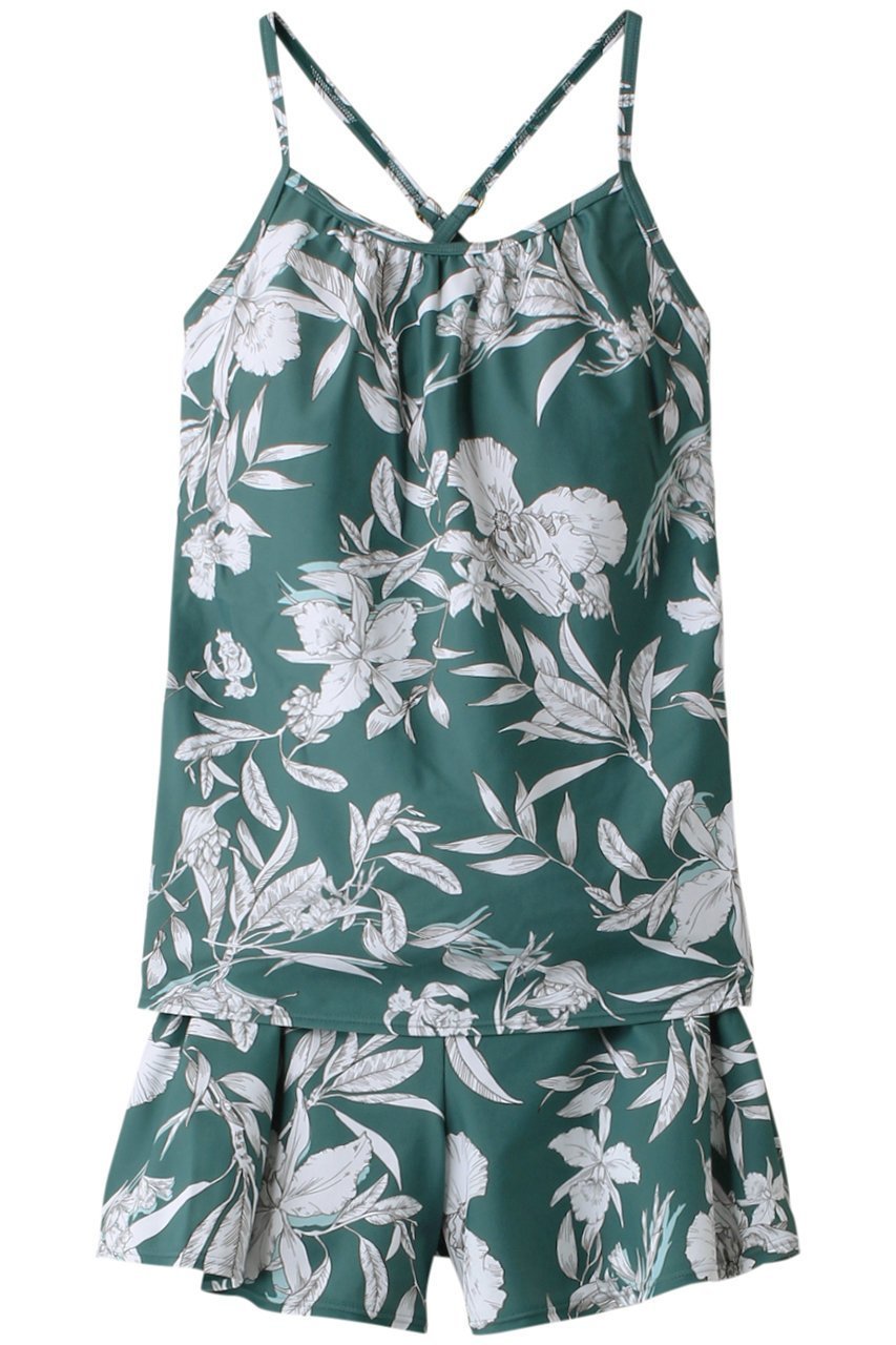 【コーラルヴェール/Coral Veil】のCameria 3点セット インテリア・キッズ・メンズ・レディースファッション・服の通販 founy(ファニー) 　ファッション　Fashion　レディースファッション　Ladies' Fashion Online　水着　Swimwear　水着　Swimwear　キャミソール　Camisole　ショーツ　Shorts　ショート　Short　スポーツ　Sports　フェミニン　Feminine　フレア　Flare　プリント　Print　エレガント 上品　Elegant　水着　Swimsuit　グリーン|ID: prp329100004593457 ipo3291000000032615567