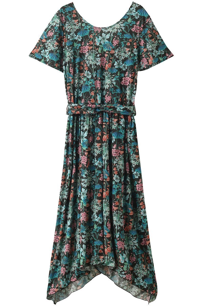 【コーラルヴェール/Coral Veil】のGloucestershire Walkワンピース インテリア・キッズ・メンズ・レディースファッション・服の通販 founy(ファニー) 　ファッション　Fashion　レディースファッション　Fashion for Women　ワンピース　Dresses　スポーツウェア　Functional & Stylish Sportswear　スポーツ ワンピース　Athletic Dress / Tennis Dress　イレギュラーヘム　Irregular Hem　スポーツ　Sports, Activewear　スリーブ　Sleeve, Long Sleeve / Short Sleeve　フェミニン　Feminine, Girly　フラワー　Flower, Floral　フレア　Flare, Flared　プリント　Print, Printed Pattern　リボン　Ribbon, Bow　水着　Swimsuit, Swimwear　ブラック|ID: prp329100004593481 ipo3291000000035690094