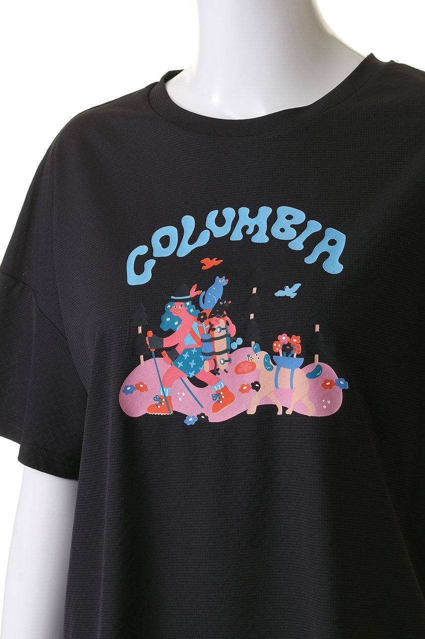 【コロンビア/Columbia】のエンジョイマウンテンライフオムニフリーズゼロショートスリーブTシャツ 人気、トレンドファッション・服の通販 founy(ファニー) 　ファッション　Fashion　レディースファッション　Fashion for Women　トップス・カットソー　Cut & Sew Tops　シャツ・ブラウス・オフィスカジュアル　Elegant Blouses & Button-Ups　ロングTシャツ・Tシャツ　Longline T-Shirts & Tees　カットソー・ベーシックTシャツ　Cut-and-Sewn Tops / Stretch Tees & Basics　サマー　Summer, Summer Style　ショート　Short, Short Length　スリーブ　Sleeve, Long Sleeve / Short Sleeve　フロント　Front, Front Design　プリント　Print, Printed Pattern　夏　Summer　other-5|ID: prp329100004593486 ipo3291000000035060653