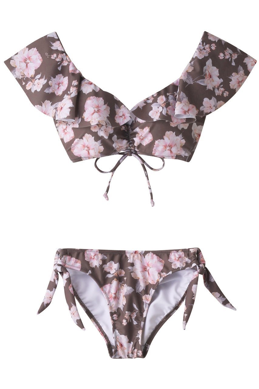 【レイール/Reir】のDegital Bloom 楽盛りフリル インテリア・キッズ・メンズ・レディースファッション・服の通販 founy(ファニー) 　ファッション　Fashion　レディースファッション　Fashion for Women　水着　Swimwear　レディース水着・ビーチウェア　Swimwear & Beachwear　スポーツ　Sports, Activewear　フィット　Fit, Slim Fit　フラワー　Flower, Floral　フリル　Frill, Ruffle　ボトム　Bottoms, Lower Wear　リゾート　Resort, Vacation Style　リボン　Ribbon, Bow　水着　Swimsuit, Swimwear　ブラウン|ID: prp329100004593496 ipo3291000000034953696