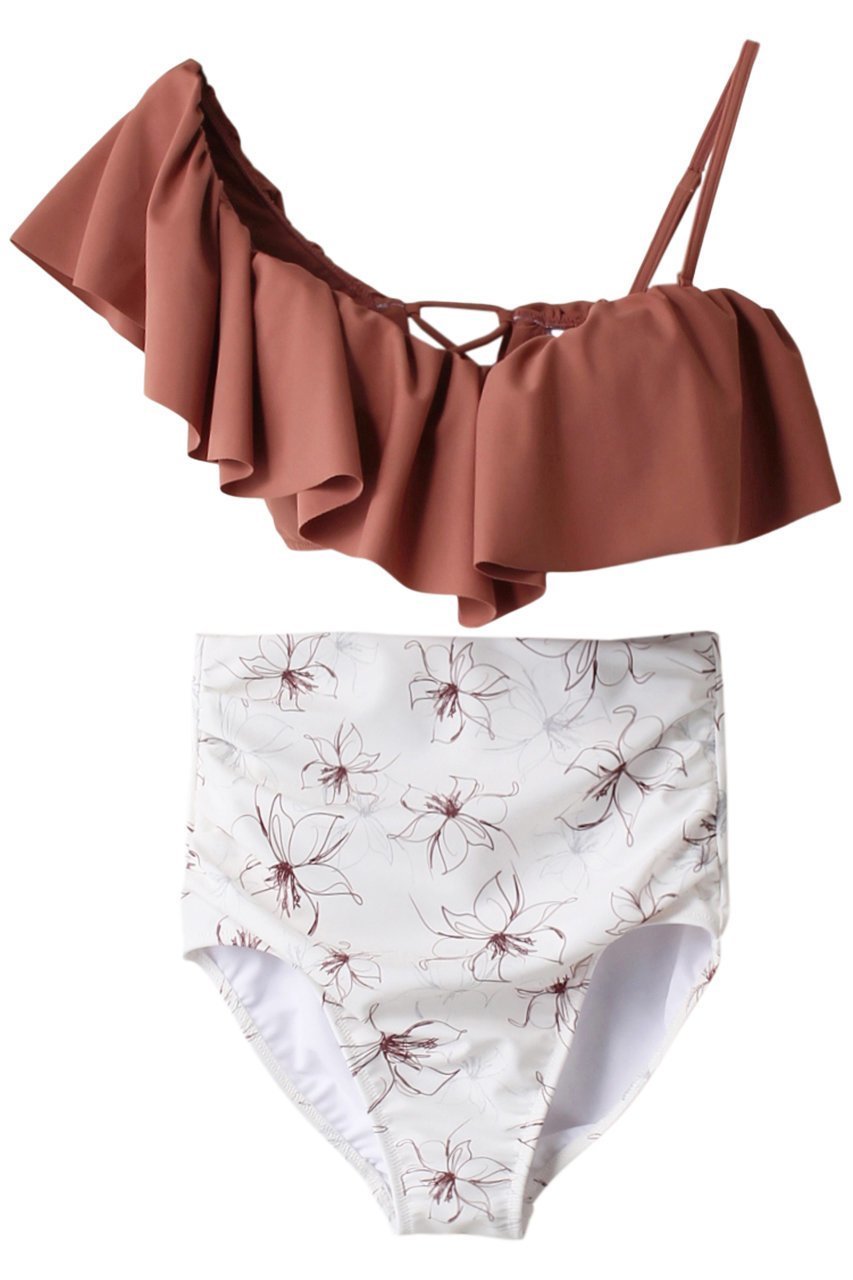 【レイール/Reir】のSolid×Pencil Flower ビキニ インテリア・キッズ・メンズ・レディースファッション・服の通販 founy(ファニー) 　ファッション　Fashion　レディースファッション　Fashion for Women　水着　Swimwear　レディース水着・ビーチウェア　Swimwear & Beachwear　ギャザー　Gathered, Ruffled　ショルダー　Shoulder, Shoulder Strap　ショーツ　Shorts, Short Pants　スポーツ　Sports, Activewear　ビキニ　Bikini, Two-Piece Swimsuit　フラワー　Flower, Floral　フリル　Frill, Ruffle　水着　Swimsuit, Swimwear　ピンク|ID: prp329100004593501 ipo3291000000034953996