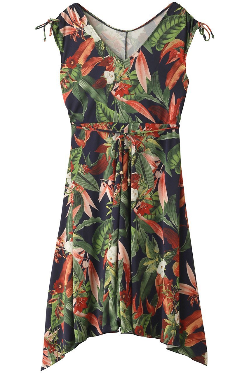 【コーラルヴェール/Coral Veil】のLily Gardenショルダードレスセット インテリア・キッズ・メンズ・レディースファッション・服の通販 founy(ファニー) 　ファッション　Fashion　レディースファッション　Fashion for Women　ワンピース　Dresses　フォーマル・パーティードレス・結婚式用ドレス　Elegant & Casual Dresses　スポーツウェア　Functional & Stylish Sportswear　スポーツ ワンピース　Athletic Dress / Tennis Dress　イレギュラーヘム　Irregular Hem　ショルダー　Shoulder, Shoulder Strap　スポーツ　Sports, Activewear　ドレス　Dress, One-Piece　フラワー　Flower, Floral　プリント　Print, Printed Pattern　水着　Swimsuit, Swimwear　ネイビー|ID: prp329100004593511 ipo3291000000034954057