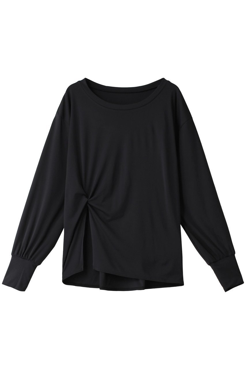 【レイール/Reir】のストレッチスムーストップス インテリア・キッズ・メンズ・レディースファッション・服の通販 founy(ファニー) 　ファッション　Fashion　レディースファッション　Ladies' Fashion Online　トップス・カットソー　Tops/Tshirt　スポーツウェア　Sportswear　スポーツ トップス　Sports Tops　なめらか　Smooth　アシンメトリー　Asymmetry　カフス　Cuffs　ギャザー　Gather　ストレッチ　Stretch　スポーツ　Sports　スリット　Slit　スリーブ　Sleeve　ツイスト　Twist　ビーチ　Beach　フィット　Fit　リラックス　Relax　ブラック|ID: prp329100004593518 ipo3291000000032616110