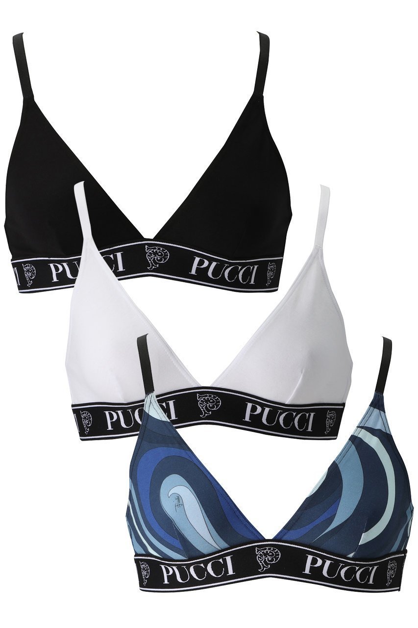【プッチ/PUCCI】のロゴブラトップ 3Pセット インテリア・キッズ・メンズ・レディースファッション・服の通販 founy(ファニー) 　ファッション　Fashion　レディースファッション　Ladies' Fashion Online　下着・ランジェリー　Underwear　その他インナー・ランジェリー　Other lingerie　アンダー　Under　ブラジャー　Bra　ベーシック　Basic　ランジェリー　Lingerie　定番　Standard　ホワイト/ブラック/インディゴ|ID: prp329100004593540 ipo3291000000032616290