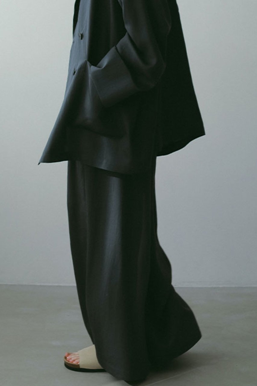 【エトレトウキョウ/ETRE TOKYO】のリラクシータックワイドパンツ インテリア・キッズ・メンズ・レディースファッション・服の通販 founy(ファニー) ファッション Fashion レディースファッション Fashion for Women パンツ Pants & Trousers なめらか Smooth, Silky Texture ストレート Straight, Straight Cut セットアップ Set-Up, Coordinated Outfit ボトム Bottoms, Lower Wear リラックス Relax, Relaxed Fit チャコールグレー|ID: prp329100004594074 ipo3291000000036027310