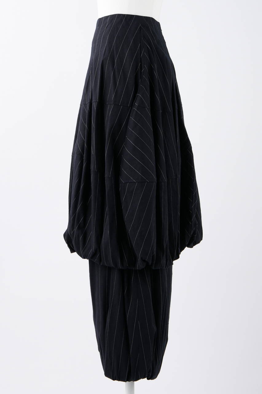 【エンフォルド/ENFOLD】のストライプバルーンキュロットスカート 人気、トレンドファッション・服の通販 founy(ファニー) 　ファッション　Fashion　レディースファッション　Ladies' Fashion Online　スカート　Skirt　キュロットスカート　Culotte Skirt　ロングスカート　Long Skirt　ストレッチ　Stretch　バルーン　Balloon　リゾート　Resort　リネン　Linen　ロング　Long　夏　Summer　other-2|ID: prp329100004594081 ipo3291000000032629225