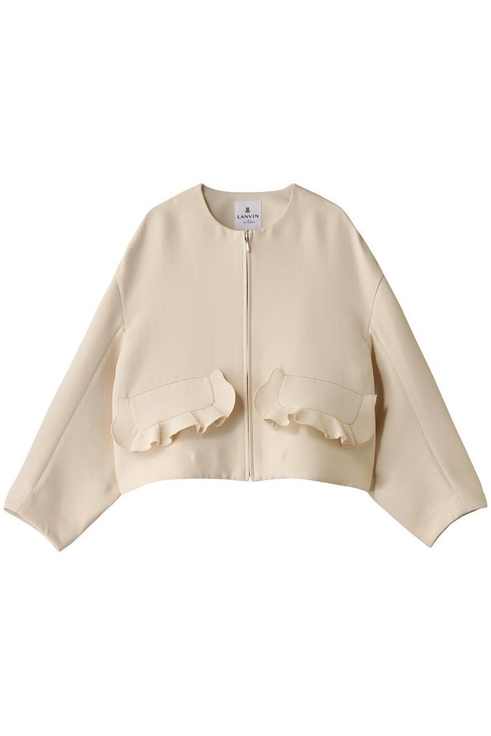 【ランバン オン ブルー/LANVIN en Bleu】のトリプルクロスフリルポケットジャケット インテリア・キッズ・メンズ・レディースファッション・服の通販 founy(ファニー) https://founy.com/ ファッション Fashion レディースファッション Ladies' Fashion Online アウター Coat Outerwear ジャケット Jackets ジップアップ Zip Up ジャケット Jacket スタイリッシュ Stylish スリーブ Sleeve トリプル Triple フェミニン Feminine フラップ Flap フリル Frills ポケット Pocket ミックス Mix ロング Long 再入荷 Restock/Back In Stock/Re Arrival |ID: prp329100004594107 ipo3291000000032629654