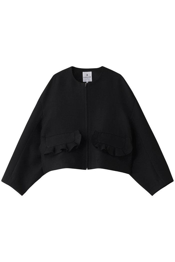 【ランバン オン ブルー/LANVIN en Bleu】のトリプルクロスフリルポケットジャケット インテリア・キッズ・メンズ・レディースファッション・服の通販 founy(ファニー) https://founy.com/ ファッション Fashion レディースファッション Ladies' Fashion Online アウター Coat Outerwear ジャケット Jackets ジップアップ Zip Up ジャケット Jacket スタイリッシュ Stylish スリーブ Sleeve トリプル Triple フェミニン Feminine フラップ Flap フリル Frills ポケット Pocket ミックス Mix ロング Long 再入荷 Restock/Back In Stock/Re Arrival |ID: prp329100004594107 ipo3291000000032629657