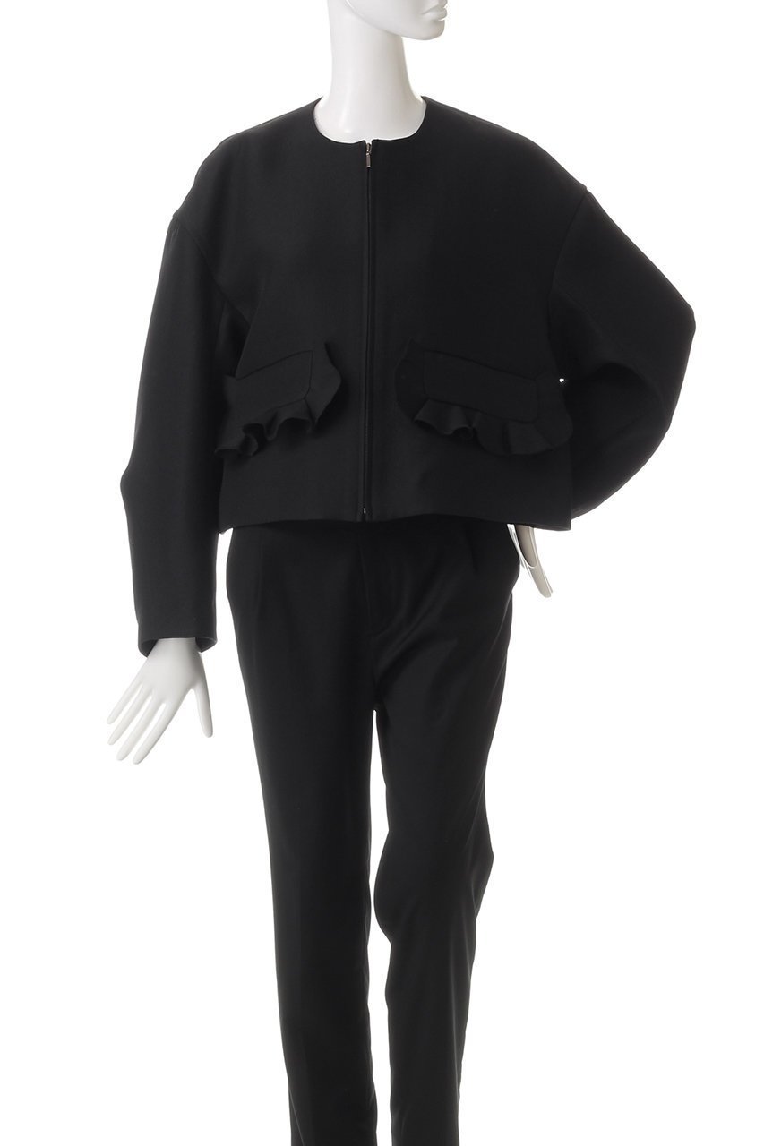 【ランバン オン ブルー/LANVIN en Bleu】のトリプルクロスフリルポケットジャケット 人気、トレンドファッション・服の通販 founy(ファニー) 　ファッション　Fashion　レディースファッション　Fashion for Women　アウター　Coat / Outerwear Collection　レディースジャケット・軽アウター　Jackets　ジップアップ　Zip-Up, Full Zip　ジャケット　Jacket, Outerwear　スタイリッシュ　Stylish, Fashionable　スリーブ　Sleeve, Long Sleeve / Short Sleeve　トリプル　Triple, Three Layers　フェミニン　Feminine, Girly　フラップ　Flap, Flap Pocket　フリル　Frill, Ruffle　ポケット　Pocket, Pocket Detail　ミックス　Mix, Mixed Style　ロング　Long, Long-Length　other-2|ID: prp329100004594107 ipo3291000000034825834