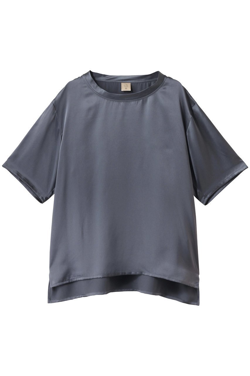 【フートーキョー/Foo Tokyo】のSilk Satin Pullover インテリア・キッズ・メンズ・レディースファッション・服の通販 founy(ファニー) 　ファッション　Fashion　レディースファッション　Ladies' Fashion Online　トップス・カットソー　Tops/Tshirt　シャツ/ブラウス　Shirts/Blouses　プルオーバー　Pullover　サテン　Satin　ショート　Short　シルク　Silk　シンプル　Simple　スリーブ　Sleeve　リラックス　Relax　NEW・新作・新着・新入荷　New Arrivals　チャコールグレー|ID: prp329100004594146 ipo3291000000032630414