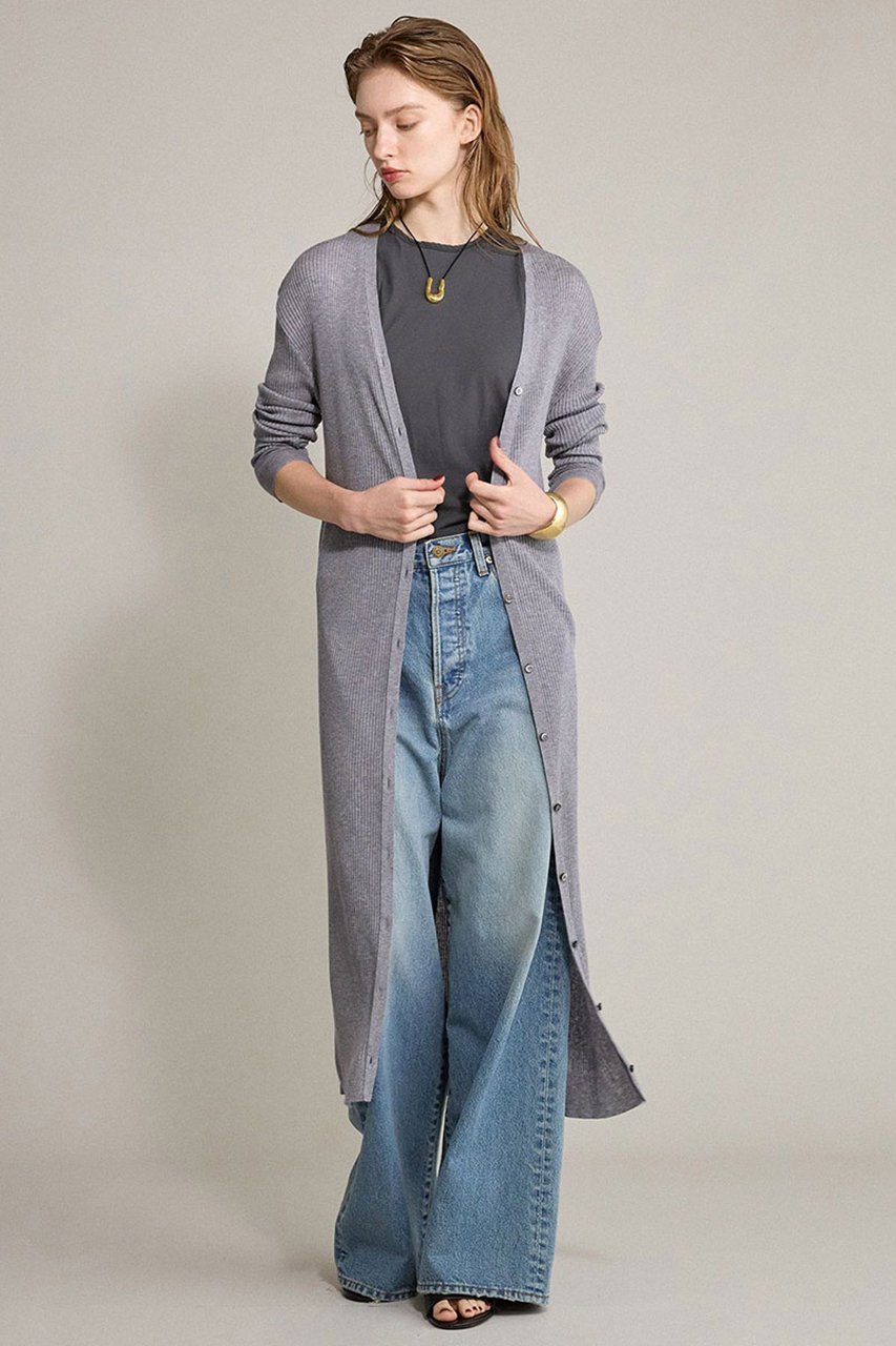 【ブリル/BRILL】の18Gロングカーディガン インテリア・キッズ・メンズ・レディースファッション・服の通販 founy(ファニー) 　ファッション　Fashion　レディースファッション　Fashion for Women　トップス・カットソー　Cut & Sew Tops　ニット　Knit Tops & Sweaters　カーディガン・羽織り　Layered Style Cardigans　おすすめ　Recommended / Our Picks　カーディガン　Cardigan, Knitwear　シアー　Sheer, See-Through　ツイスト　Tweed, Tweed Fabric　ドレープ　Drape, Draping Fabric　ロング　Long, Long-Length　ワイドリブ　Wide Rib, Wide Ribbed Knit　エレガント 上品　Elegant　再入荷　Restock / Back in Stock　グレー|ID: prp329100004594169 ipo3291000000035342052