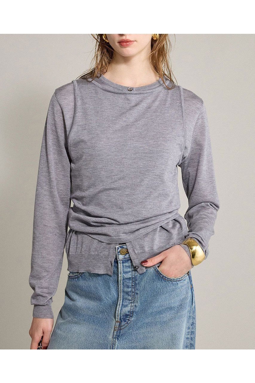 【ブリル/BRILL】の18G ノースリーブプルオーバー インテリア・キッズ・メンズ・レディースファッション・服の通販 founy(ファニー) 　ファッション　Fashion　レディースファッション　Ladies' Fashion Online　トップス・カットソー　Tops/Tshirt　ニット　Knit Tops　キャミソール / ノースリーブ　No Sleeves　プルオーバー　Pullover　カーディガン　Cardigan　コンパクト　Compact　シアー　Sheer　ツイスト　Twist　ドレープ　Drape　ノースリーブ　No Sleeve　ベスト　Vest　エレガント 上品　Elegant　定番　Standard　NEW・新作・新着・新入荷　New Arrivals　グレー|ID: prp329100004594170 ipo3291000000032630685