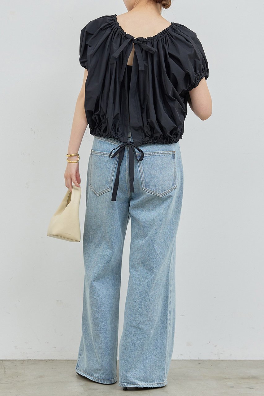【ガリャルダガランテ/GALLARDAGALANTE】のタフタギャザーブラウス 人気、トレンドファッション・服の通販 founy(ファニー) 　ファッション　Fashion　レディースファッション　Ladies' Fashion Online　トップス・カットソー　Tops/Tshirt　シャツ/ブラウス　Shirts/Blouses　おすすめ　Recommend　キャップ　Cap　ギャザー　Gather　ショート　Short　スリーブ　Sleeve　タフタ　Taffeta　デニム　Denim　リボン　Ribbon　NEW・新作・新着・新入荷　New Arrivals　other-4|ID: prp329100004594179 ipo3291000000032630836
